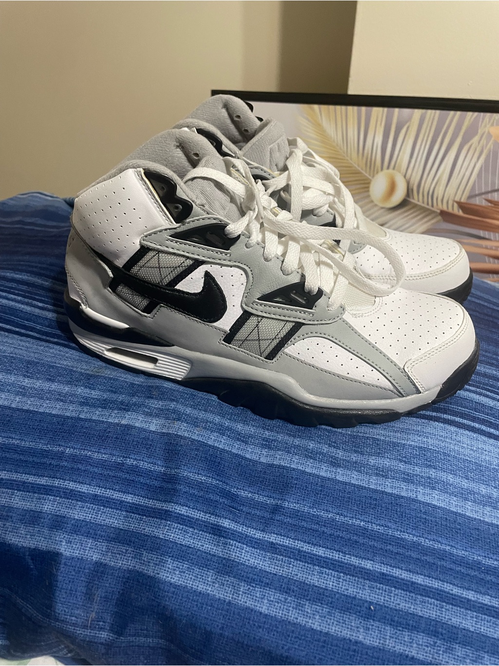 Nike White, Gray & Black High-Top Basketball Sneakers
